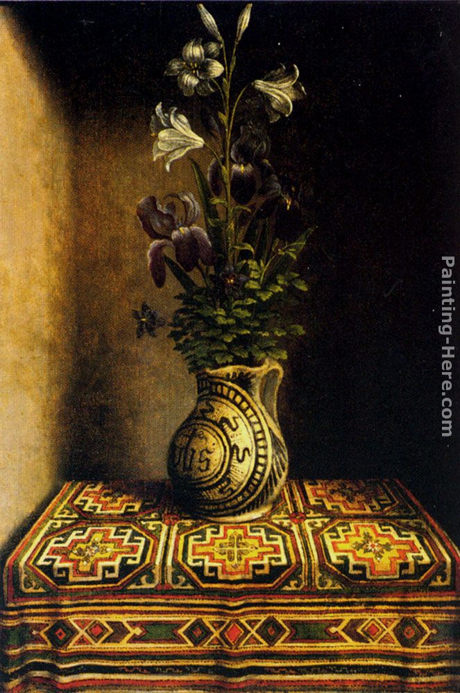 Marian Flowerpiece painting - Hans Memling Marian Flowerpiece art painting
